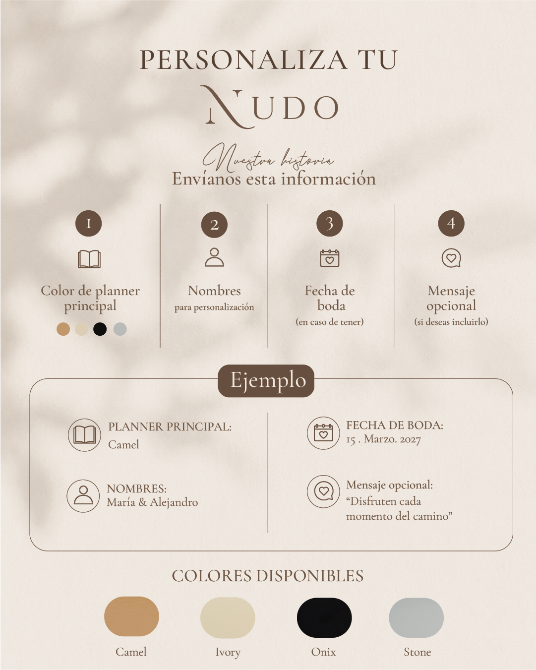 NUESTRA HISTORIA- Planner para organizar tu boda